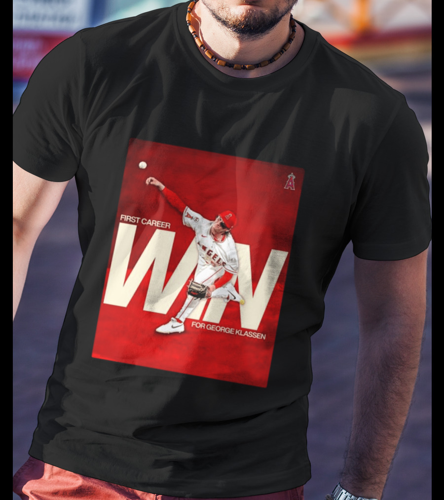 Los Angeles Angels First Career Win For George Klassen Baseball T-Shirt