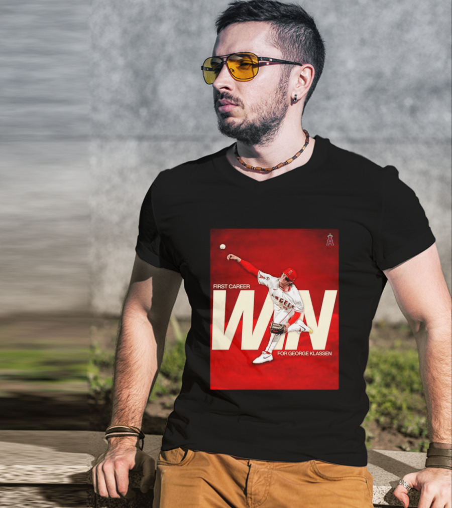 Los Angeles Angels First Career Win For George Klassen Baseball T-Shirt