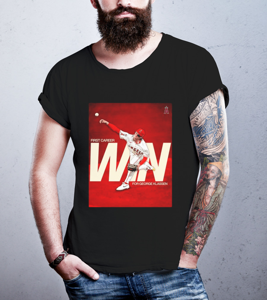 Los Angeles Angels First Career Win For George Klassen Baseball T-Shirt