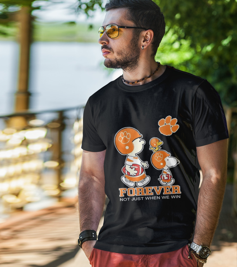 Snoopy Woodstock Charlie Brown Clemson Tigers Forever Not Just When We Win T-Shirt