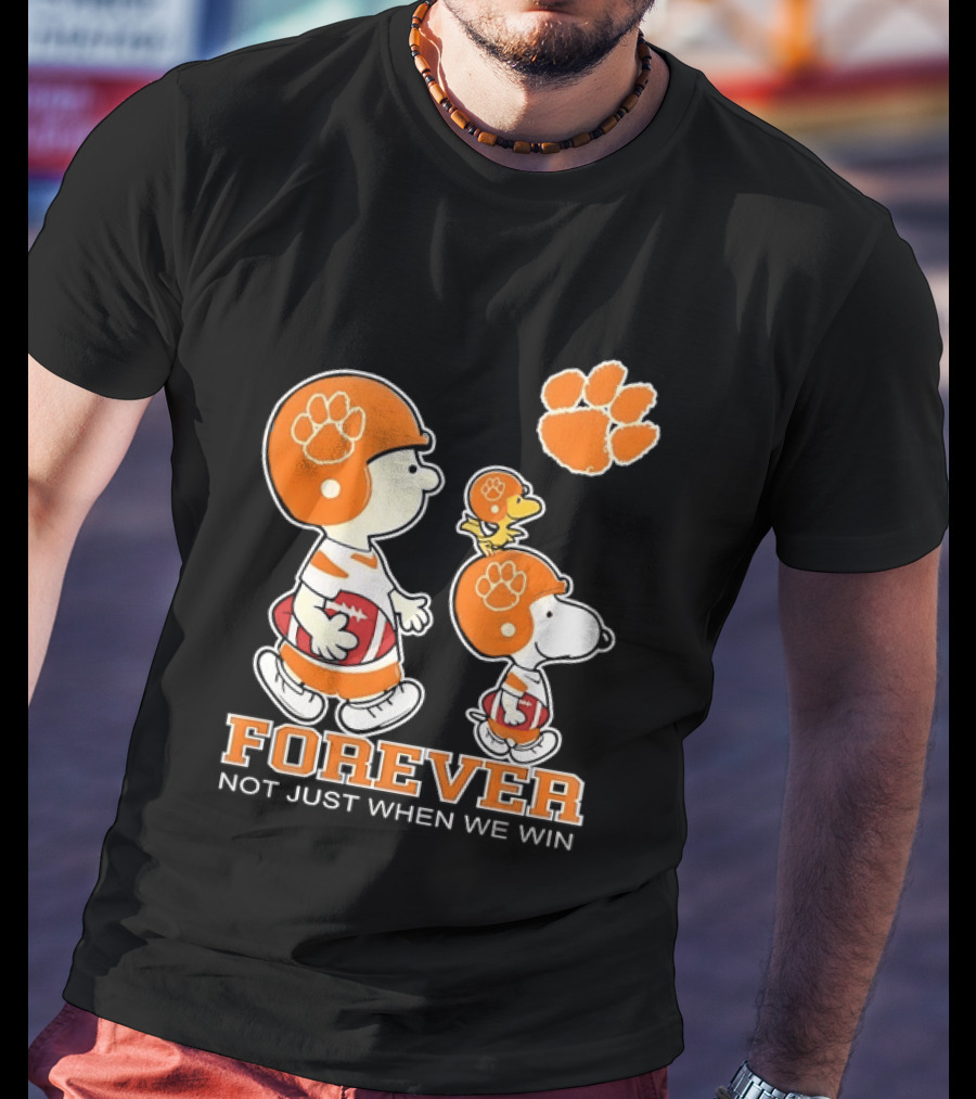 Snoopy Woodstock Charlie Brown Clemson Tigers Forever Not Just When We Win T-Shirt
