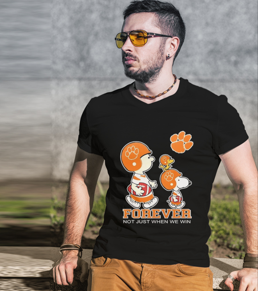 Snoopy Woodstock Charlie Brown Clemson Tigers Forever Not Just When We Win T-Shirt