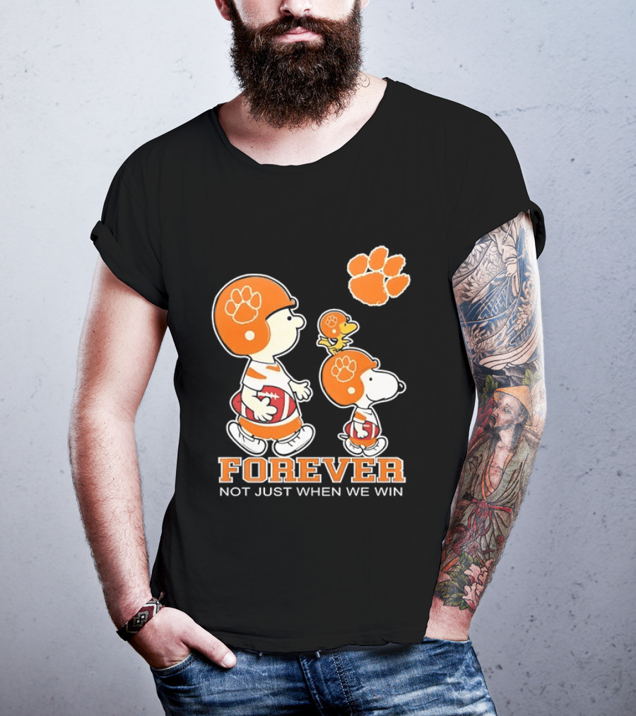 Snoopy Woodstock Charlie Brown Clemson Tigers Forever Not Just When We Win T-Shirt