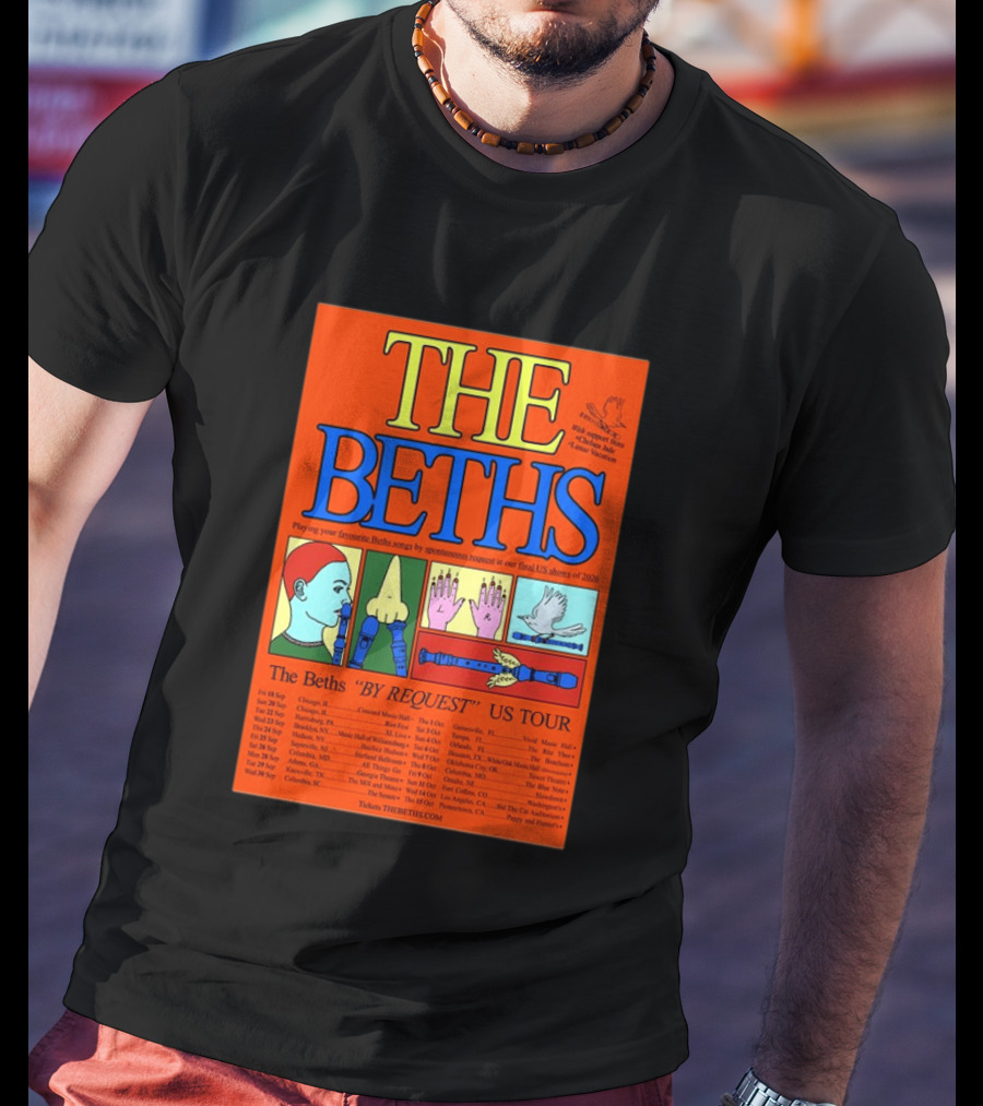 The Beths By Request US Tour 2026 Final Shows With Hands And Musical Notes T-Shirt