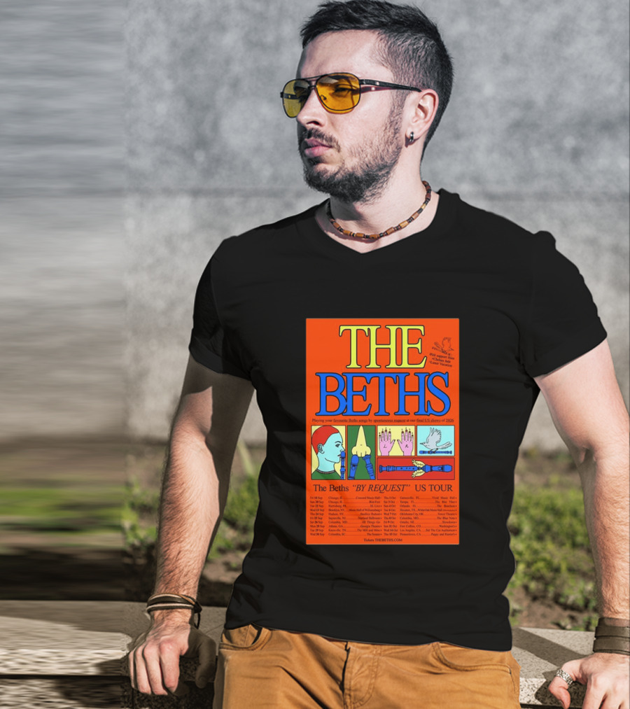 The Beths By Request US Tour 2026 Final Shows With Hands And Musical Notes T-Shirt