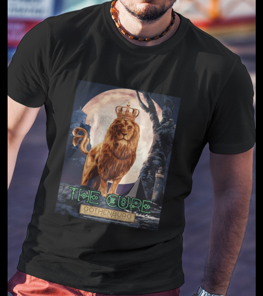The Cure Gothenburg Way Out West Festival August 14 2026 Limited Edition Lion Crown Full Moon T-Shirt