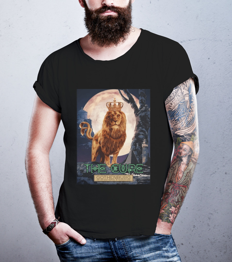 The Cure Gothenburg Way Out West Festival August 14 2026 Limited Edition Lion Crown Full Moon T-Shirt