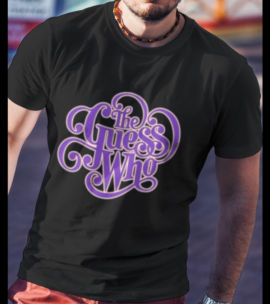 The Guess Who Store Purple Classic Curling Script T-Shirt