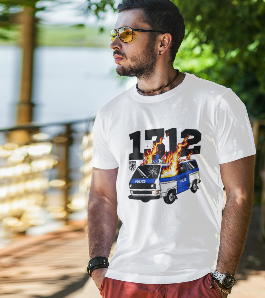 1312 Burning Police Van PGwear Anti Police T-Shirt
