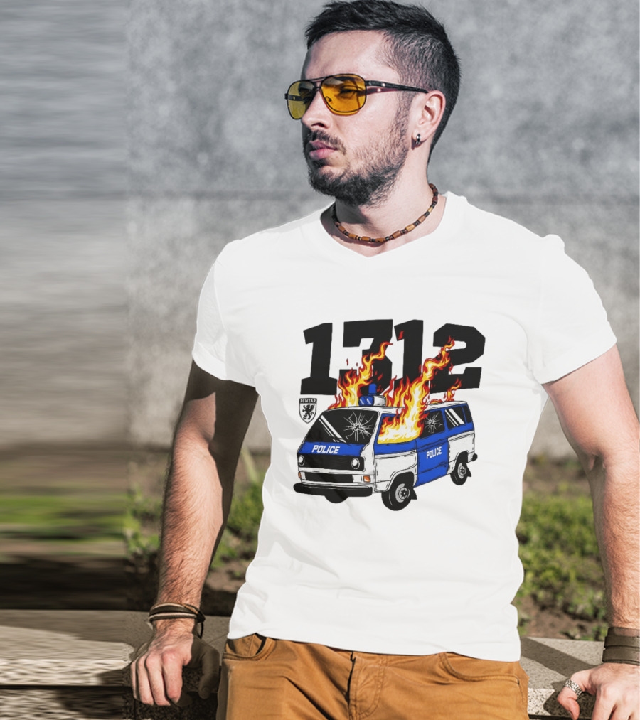 1312 Burning Police Van PGwear Anti Police T-Shirt