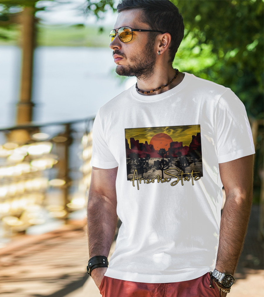 Arizona State Desert Sunset Landscape Scene T-Shirt