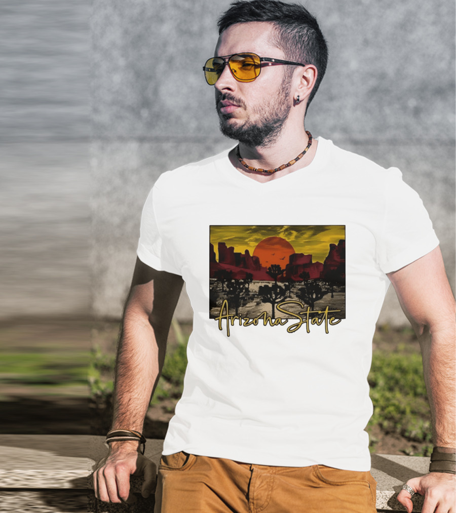 Arizona State Desert Sunset Landscape Scene T-Shirt