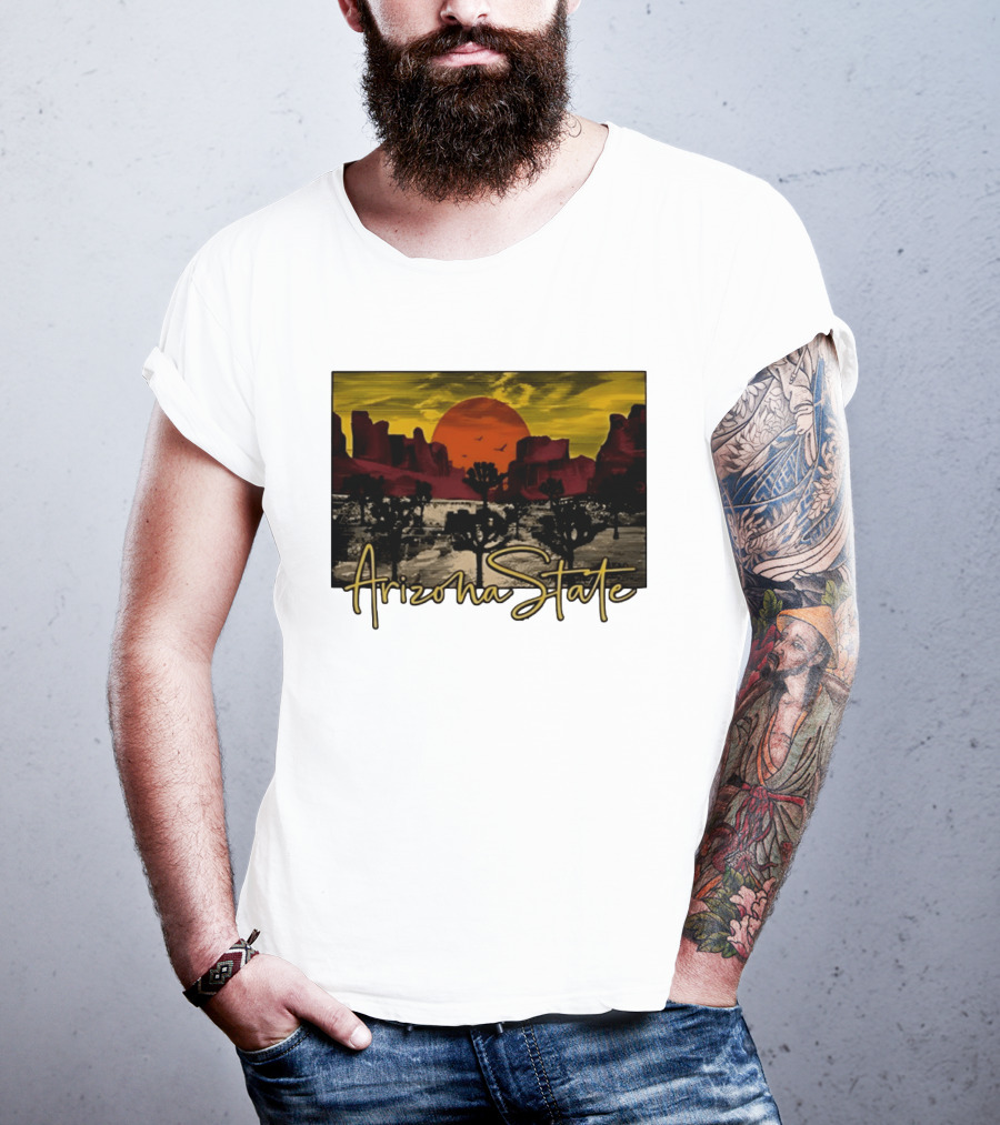Arizona State Desert Sunset Landscape Scene T-Shirt