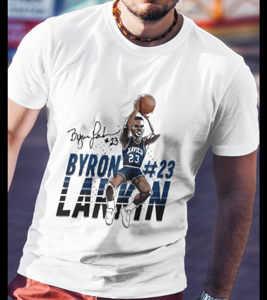 Byron Larkin #23 Xavier Basketball Hall Of Heroes T-Shirt