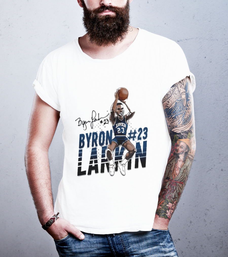Byron Larkin #23 Xavier Basketball Hall Of Heroes T-Shirt