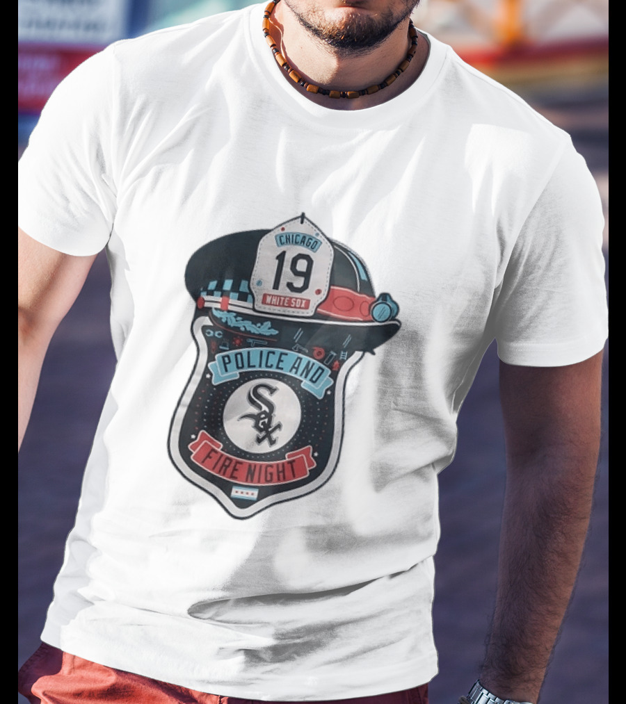 Chicago White Sox Police And Fire Night 19 Badge Hat Sox T-Shirt