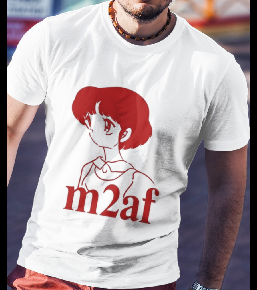 Nick M2af Ranma Anime Profile Red Sketch T-Shirt