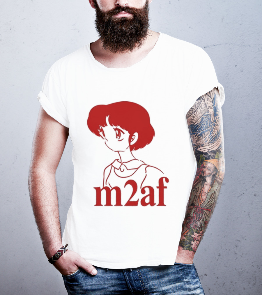 Nick M2af Ranma Anime Profile Red Sketch T-Shirt