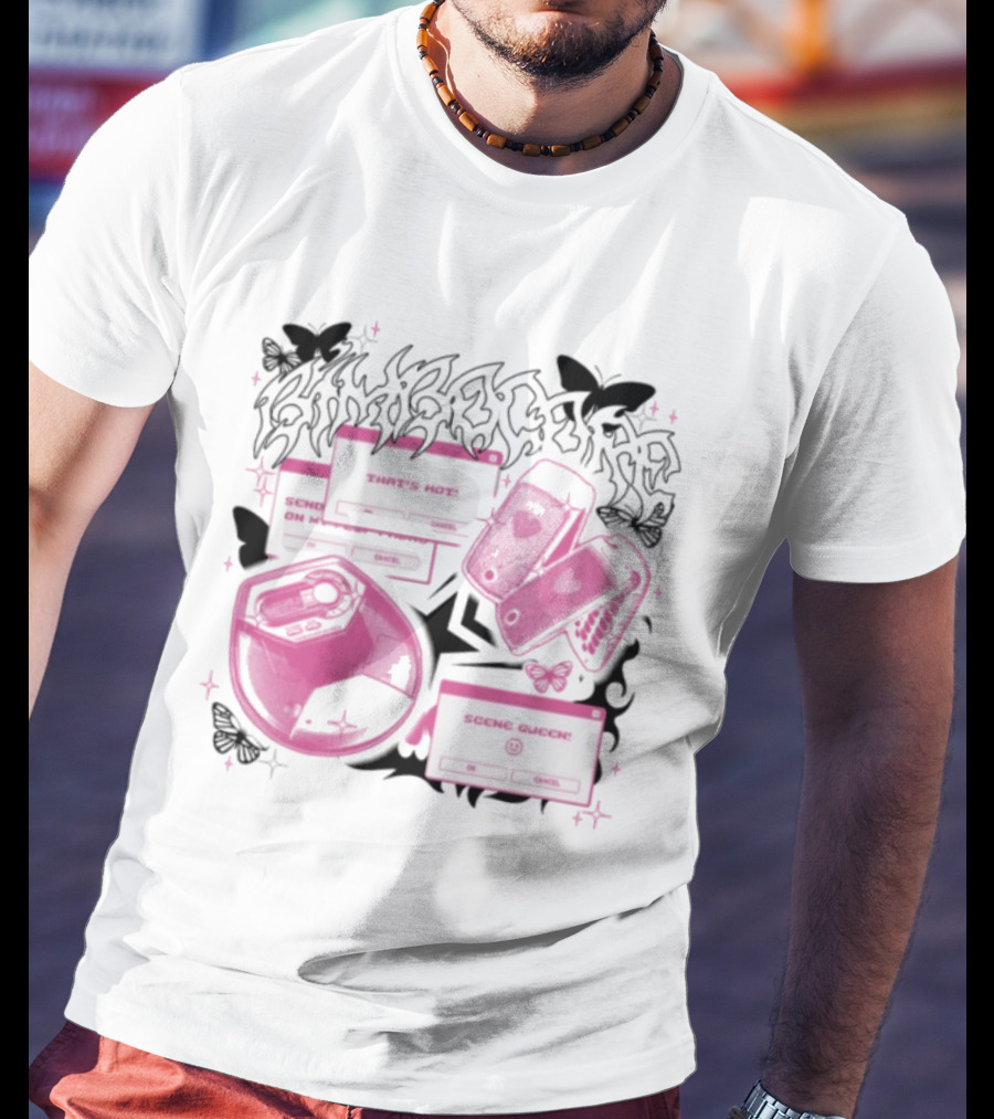 Nuclear Blast Store Bimbocore Y2K Scene Queen That's Hot Cancel Pink Butterfly Aesthetic T-Shirt