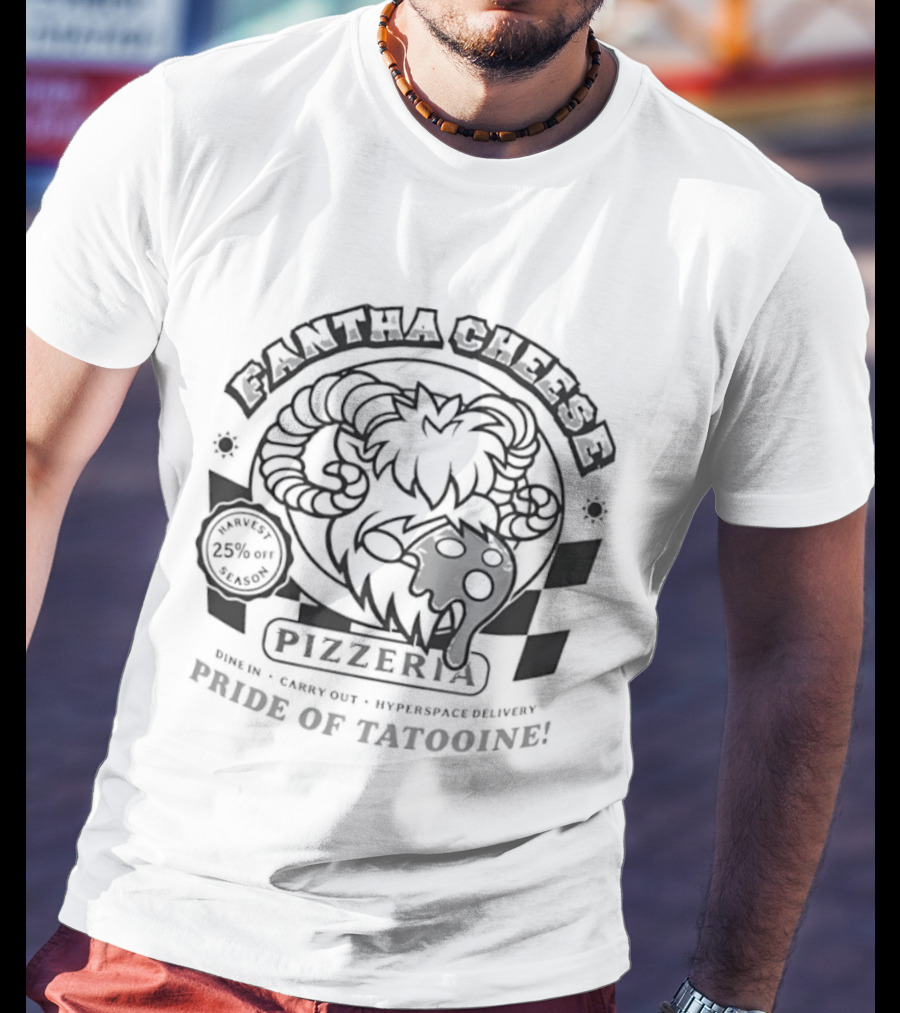 Fantha Cheese Pizzeria Pride Of Tatooine Star Wars Pizza T-Shirt