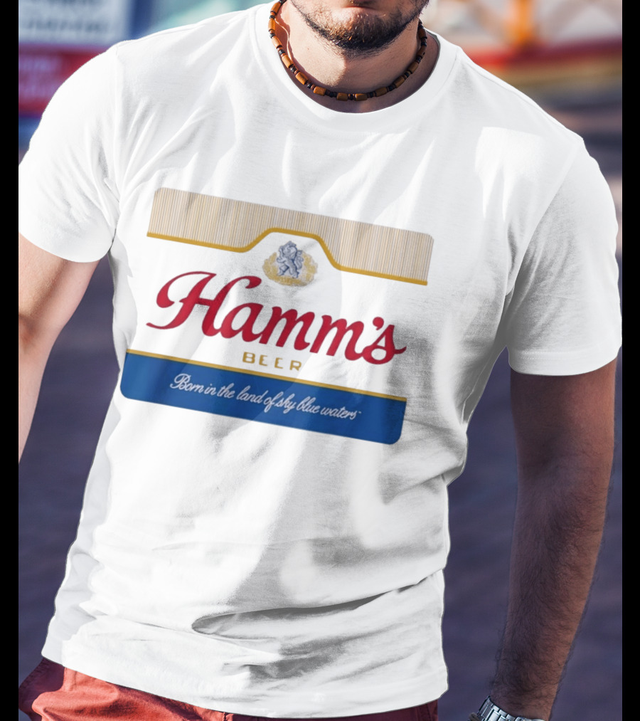 Hamm's Beer Born In The Land Of Sky Blue Waters Vintage Branding T-Shirt