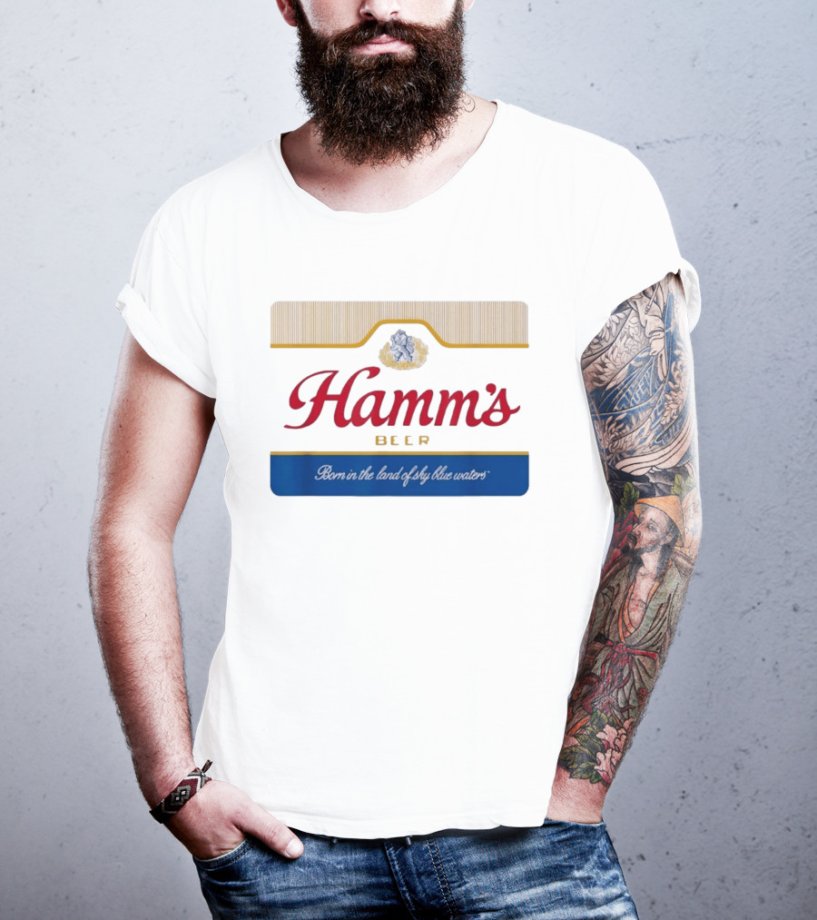 Hamm's Beer Born In The Land Of Sky Blue Waters Vintage Branding T-Shirt