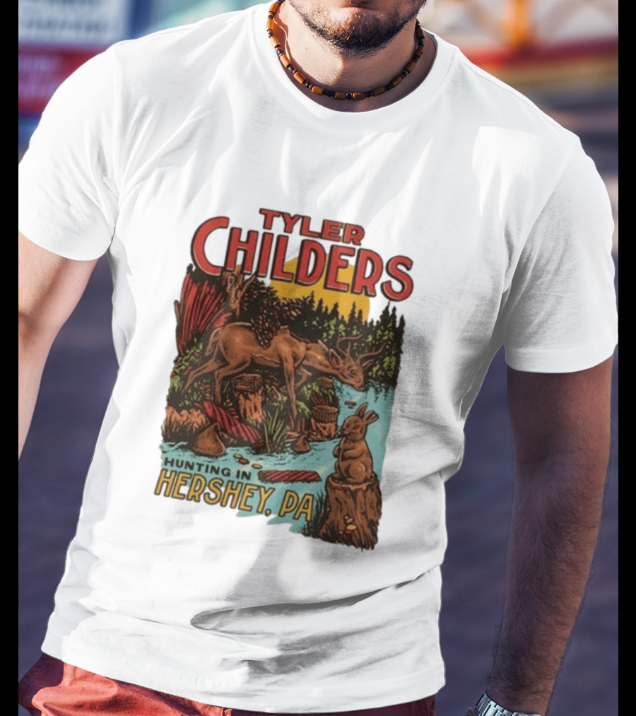 Tyler Childers Hunting In Hershey PA Deer And Rabbit Scene T-Shirt