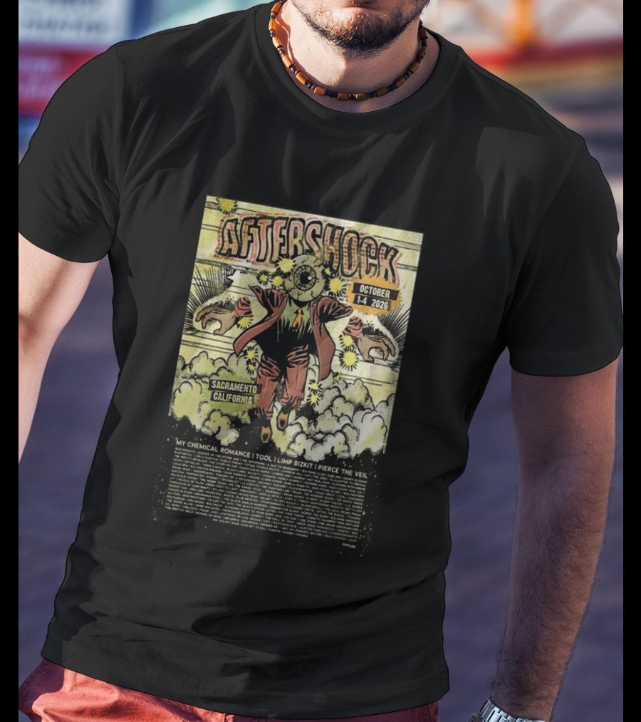 Aftershock Festival Sacramento California October 1 4 2026 My Chemical Romance Tool Limp Bizkit Pierce The Veil T-Shirt
