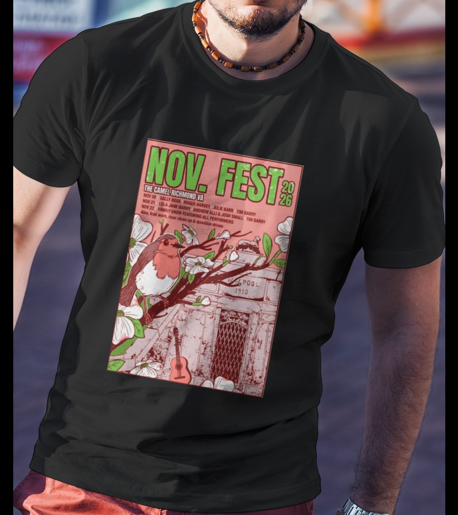 Nov. Fest 2026 The Camel Richmond VA Sally Rose Roger Harvey Julie Karr Tim Barry Lela Jane Barry Andrew Alli Josh Small Family Show T-Shirt