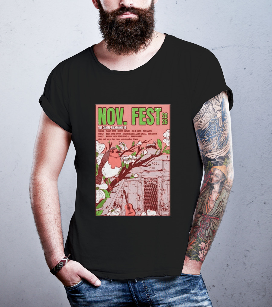 Nov. Fest 2026 The Camel Richmond VA Sally Rose Roger Harvey Julie Karr Tim Barry Lela Jane Barry Andrew Alli Josh Small Family Show T-Shirt