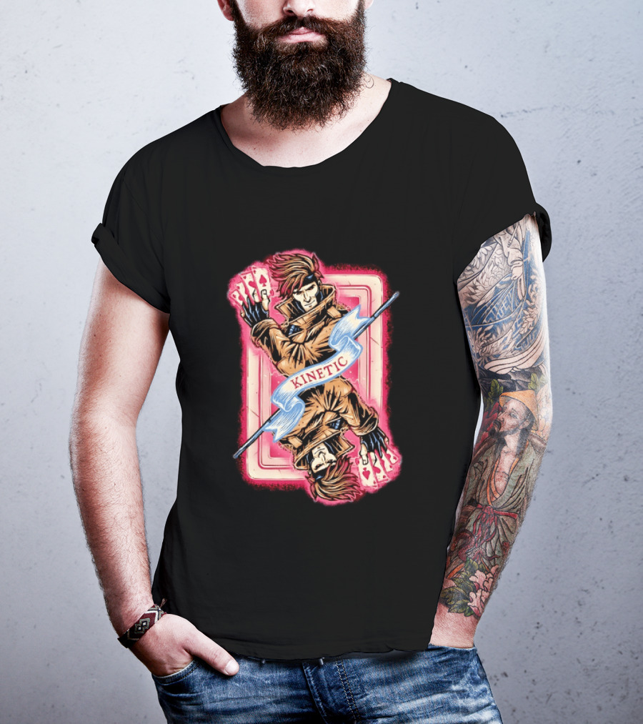 Gambit Kinetic Playing Card X Men Marvel T-Shirt