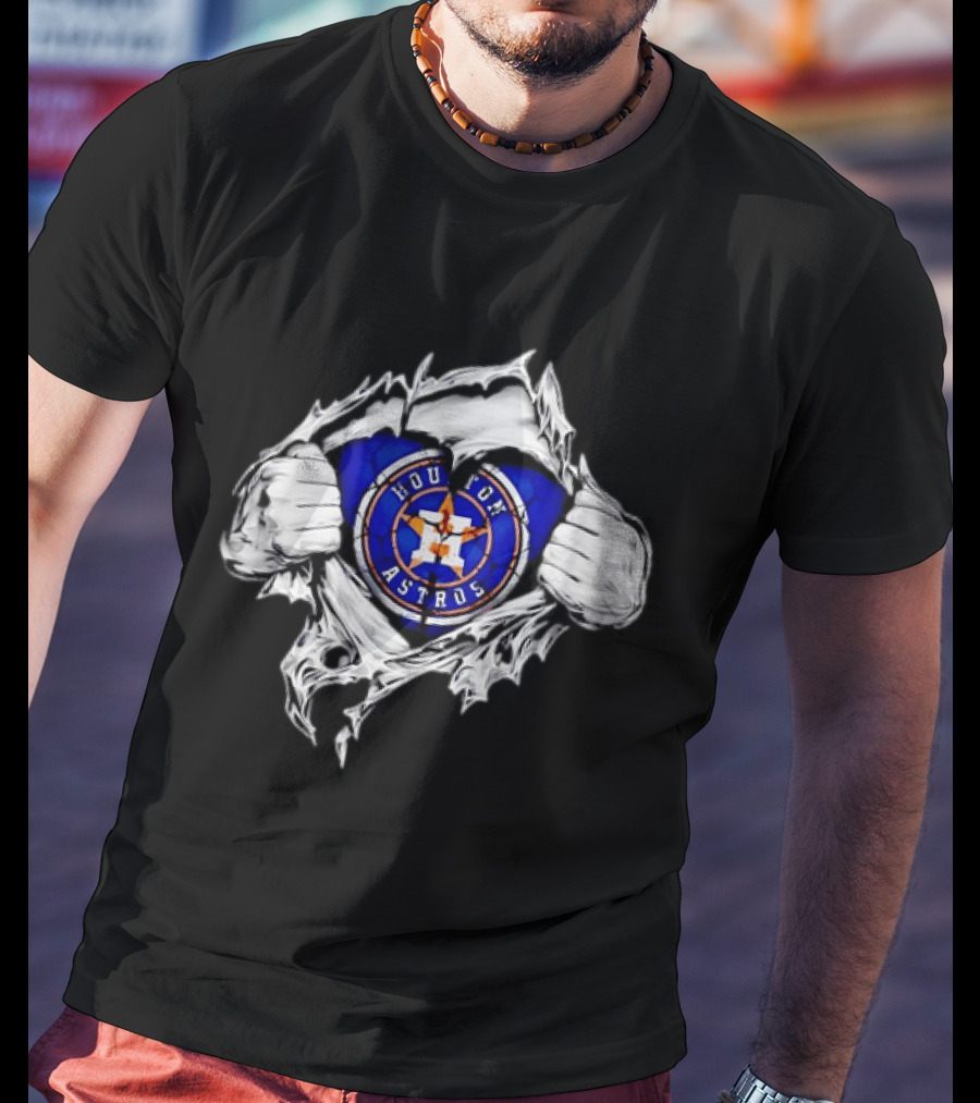 Houston Astros Ripped Skin MLB Baseball Hidden T-Shirt