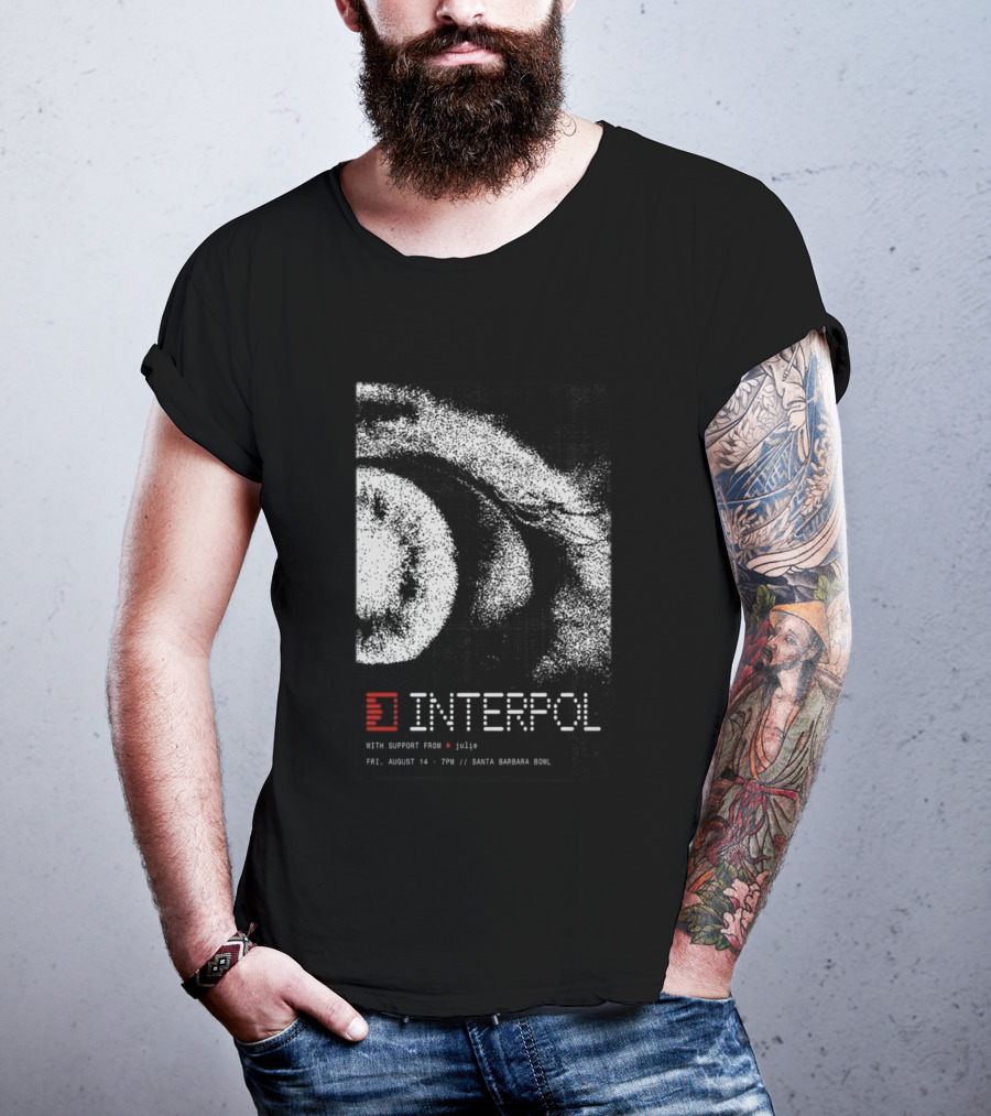 Interpol Santa Barbara Bowl Event August 14 7PM With Julje T-Shirt