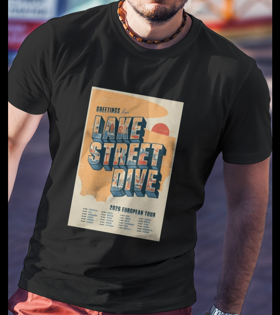 Greetings From Lake Street Dive 2026 European Tour Paris October 16 Le Bataclan T-Shirt