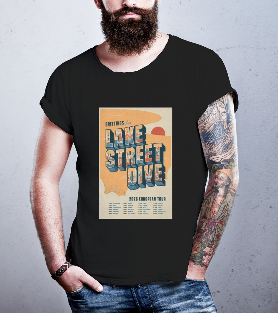 Greetings From Lake Street Dive 2026 European Tour Paris October 16 Le Bataclan T-Shirt
