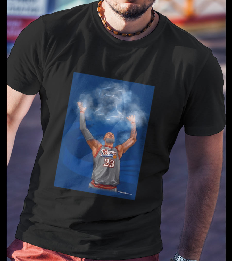 LeBron James Philadelphia 76ers 23 Liberty Bell Jersey T-Shirt