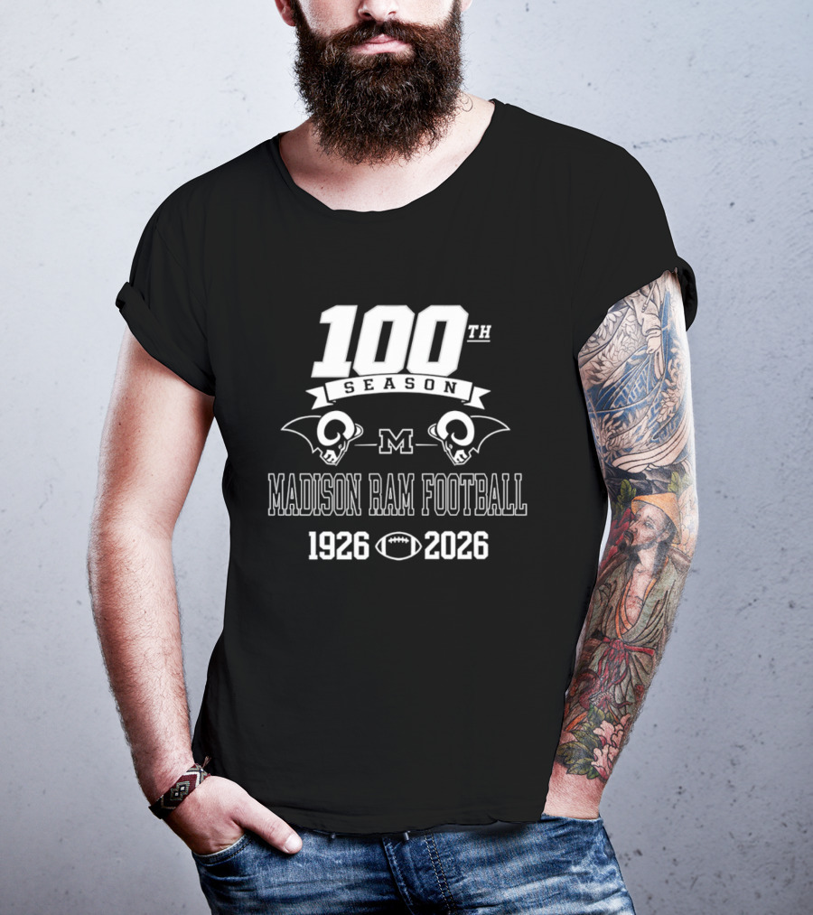 Madison Ram Football 100th Season 1926 2026 T-Shirt