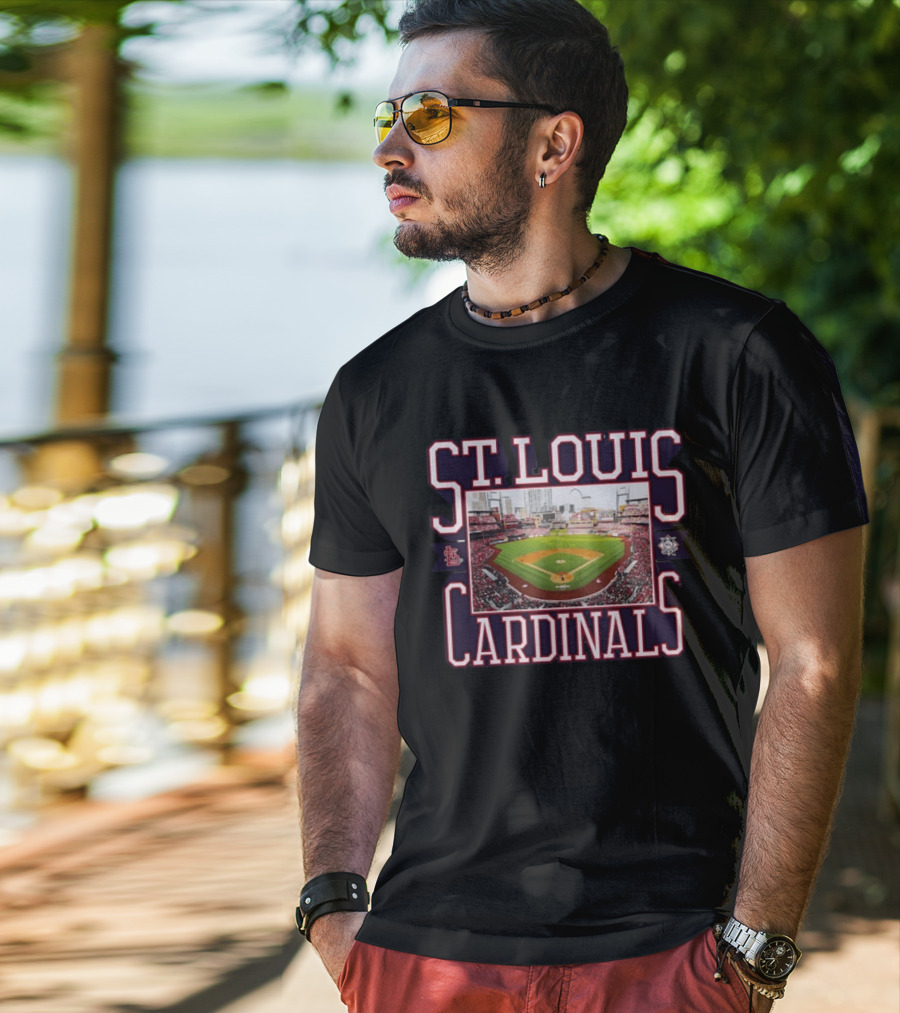 St Louis Cardinals Baseball Stadium View Busch Stadium STL Cityscape T-Shirt