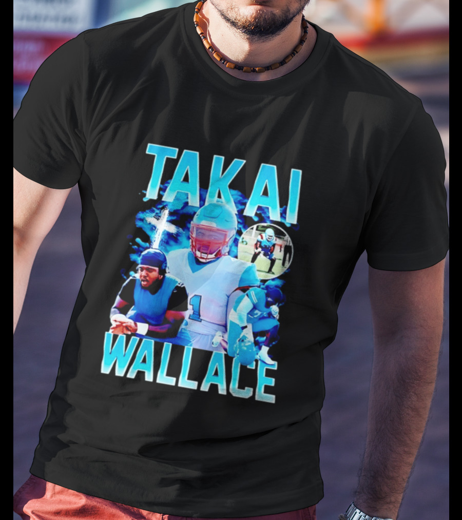 Takai Wallace Football Athlete Sports Action Collage T-Shirt