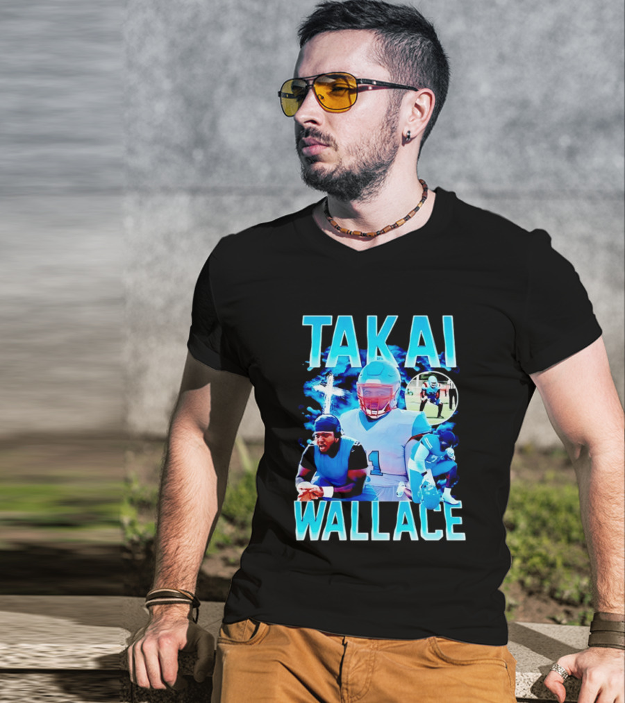 Takai Wallace Football Athlete Sports Action Collage T-Shirt