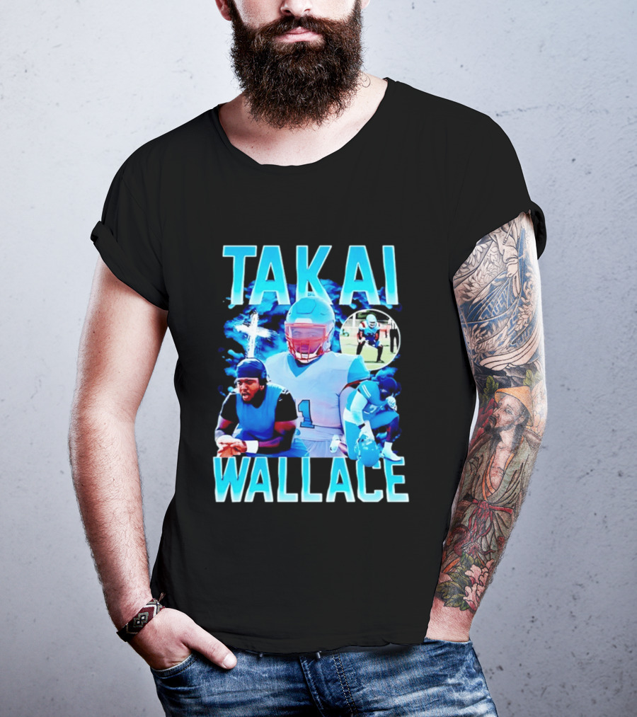 Takai Wallace Football Athlete Sports Action Collage T-Shirt