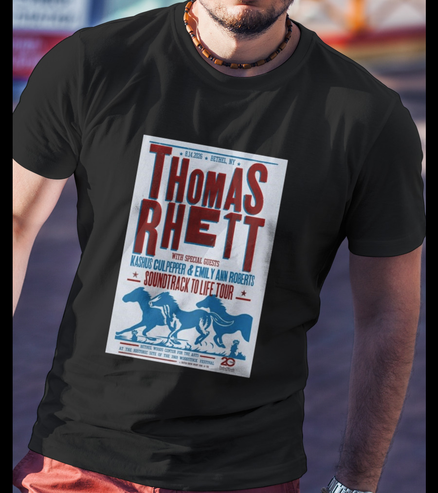 Thomas Rhett Bethel NY 2026 Soundtrack To Life Tour Kashus Culpepper Emily Ann Roberts T-Shirt