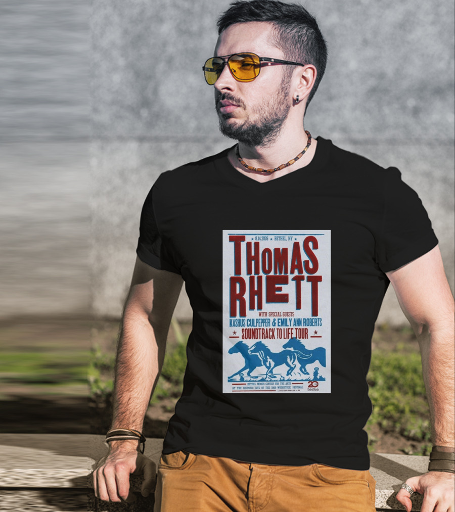 Thomas Rhett Bethel NY 2026 Soundtrack To Life Tour Kashus Culpepper Emily Ann Roberts T-Shirt