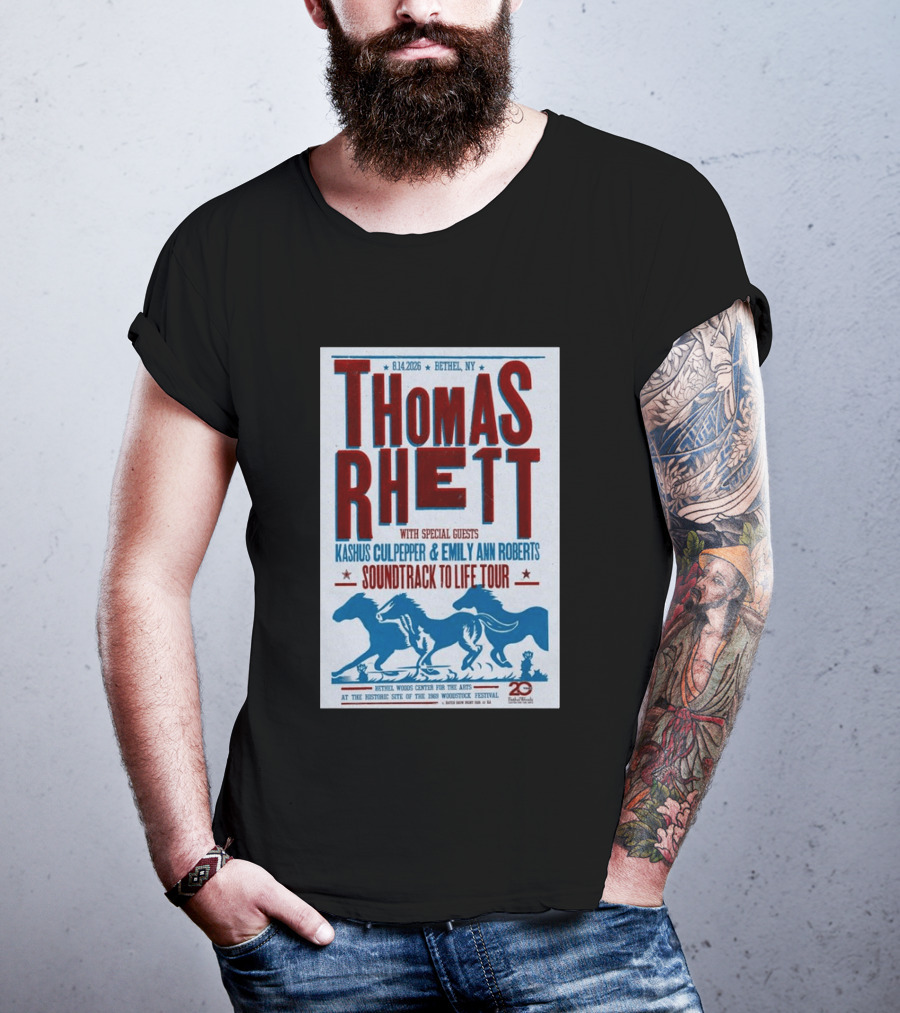 Thomas Rhett Bethel NY 2026 Soundtrack To Life Tour Kashus Culpepper Emily Ann Roberts T-Shirt