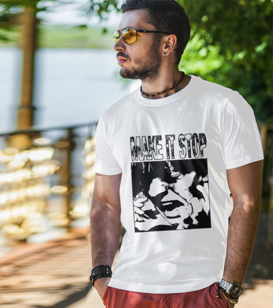 Make It Stop Scream Distress Anxiety Black And White T-Shirt