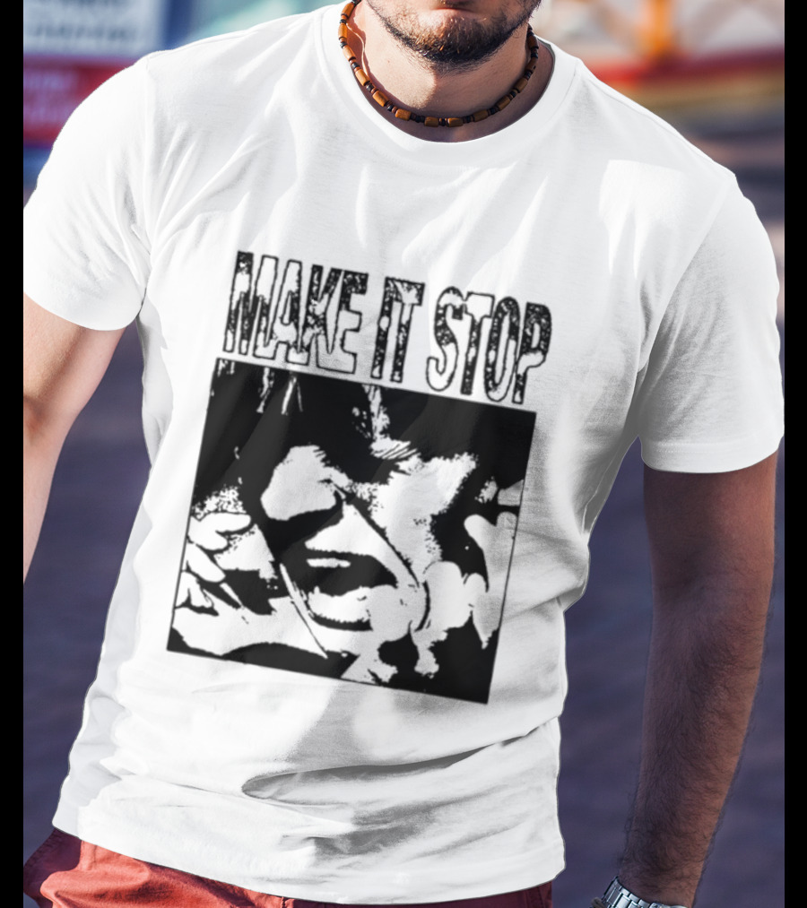 Make It Stop Scream Distress Anxiety Black And White T-Shirt
