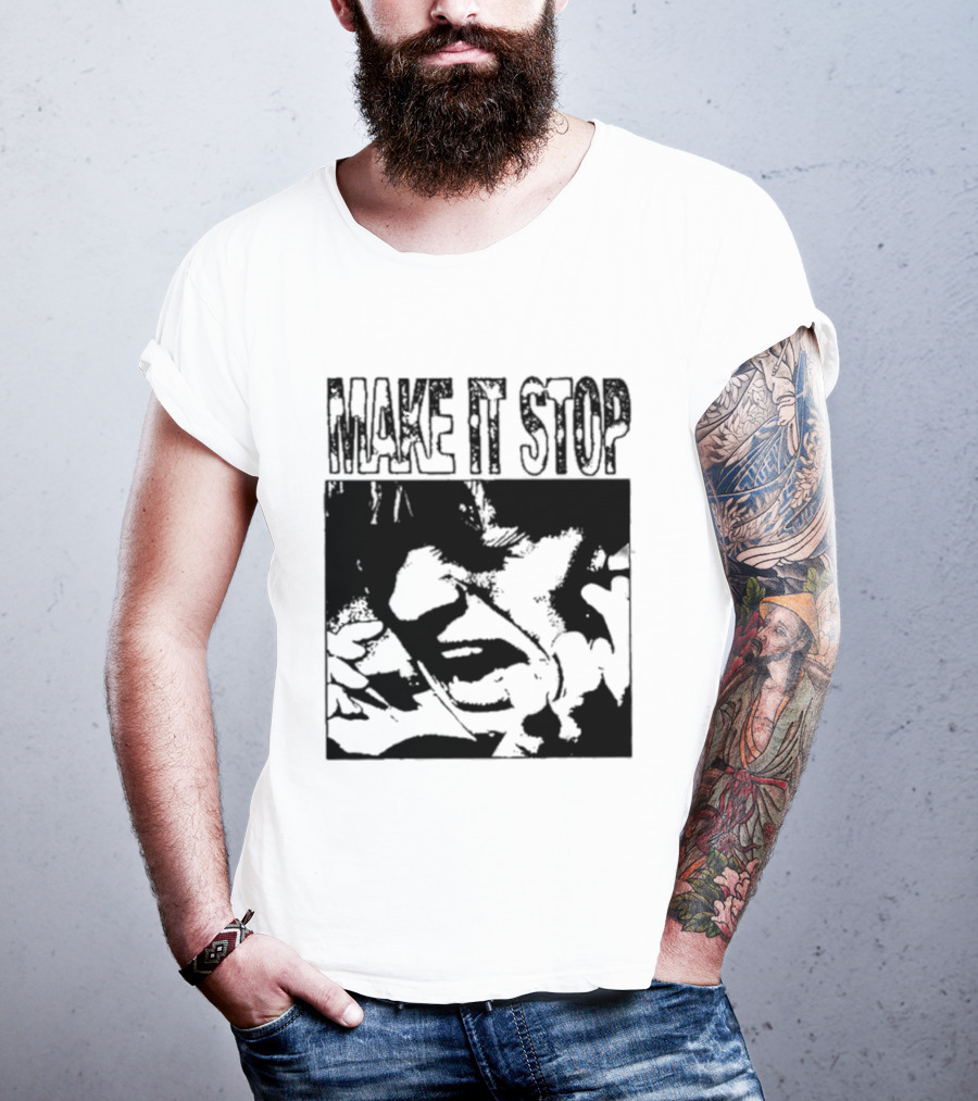 Make It Stop Scream Distress Anxiety Black And White T-Shirt