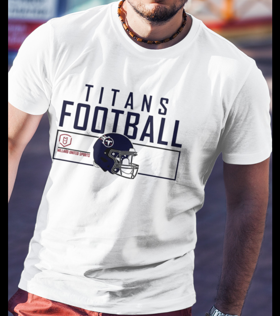 Millard United Sports Titans Football Helmet T-Shirt