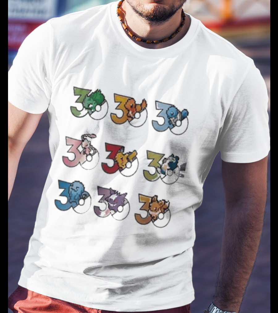 Uniqlo Pokemon Pixel 8 Bit 30th Anniversary T-Shirt