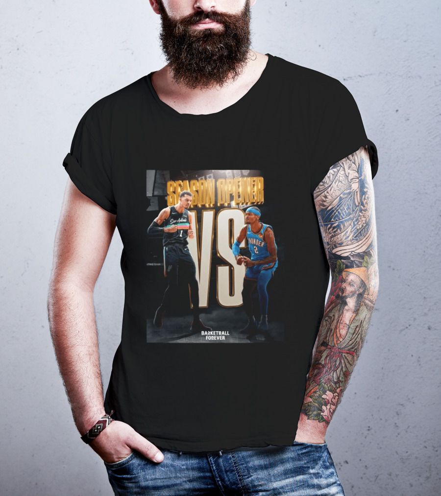 2026 NBA Season Opener San Antonio Vs Oklahoma City Basketball Forever T-Shirt